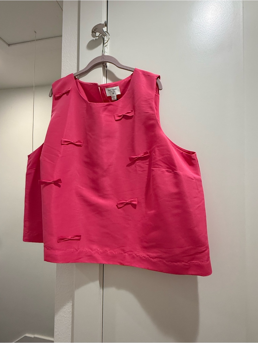 kate spade x Target Hot Pink Sleeveless Bow-Accent Tank